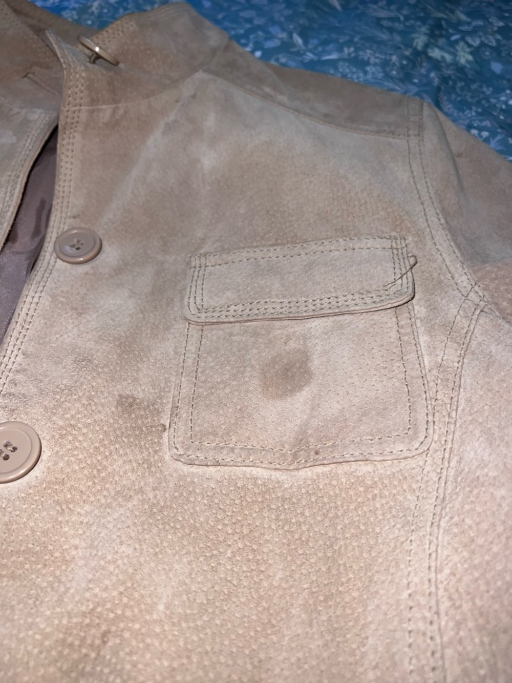 UNIFORM by John Paul Richard Suede Leather Utility Jacket Tan Small - Picture 5 of 13